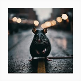 Rat On The Street Canvas Print