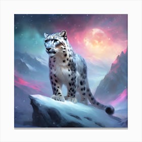 Leopard in the Snow Canvas Print