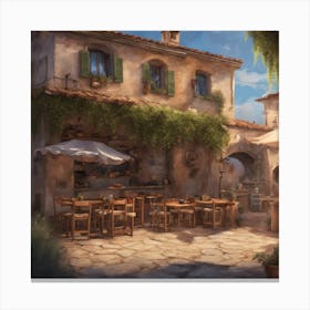 A Traditional Pizzeria In The Street Of A Small Village On The Riviera (4) Canvas Print
