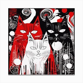 Three Cats 1 Canvas Print