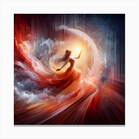 Woman In A Red Dress Canvas Print