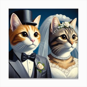 Wedding Cats Canvas Print