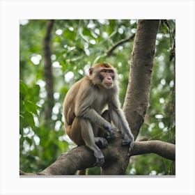 Monkey In A Tree Canvas Print