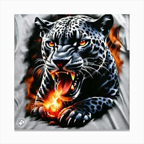 Devilish black Jaguar Canvas Print