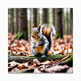 Squirrel In The Forest 11 Canvas Print