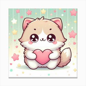 Cute Kawaii Cat Canvas Print