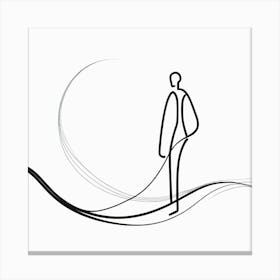 Man Walking On A Wave Canvas Print