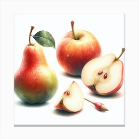 Pear and Apple Canvas Print