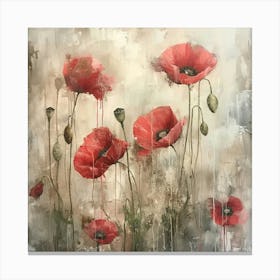 Impressionist Poppies # 1 Canvas Print