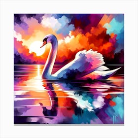 Swan Painting Canvas Print