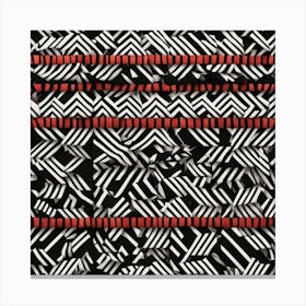 Black And Red Stripes Canvas Print