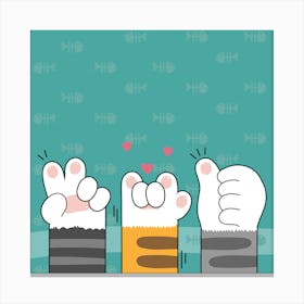 Cute Cat Paws3 Canvas Print