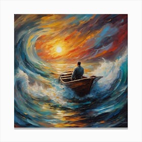 Man In A Boat 1 Canvas Print