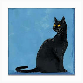 Black Cat With Yellow Eyes 3 Canvas Print