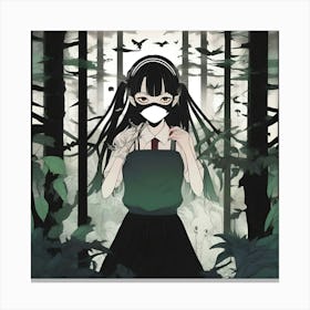 Anime Girl In The Woods Canvas Print