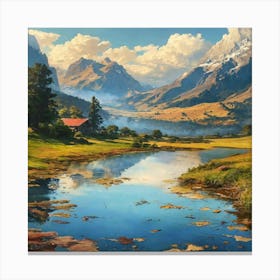 Valley In The Mountains Canvas Print