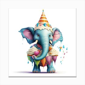 Birthday Elephant 1 Canvas Print