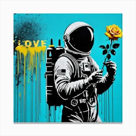 Spaceman- flower Canvas Print