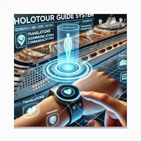 A Futuristic Holotour Guide System Wristband Desig Canvas Print