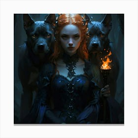 Wolf And The Witch Canvas Print