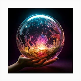 Firefly Magic Ball, Dark Background, Fairy Tale, Fairytale, Character Concept, Mystical, Enchanting, (2) Canvas Print