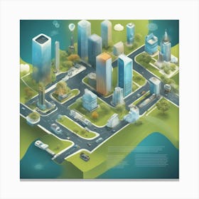 Isometric Cityscape Canvas Print