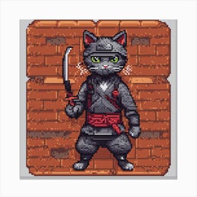 Pixel Cat 3 Canvas Print