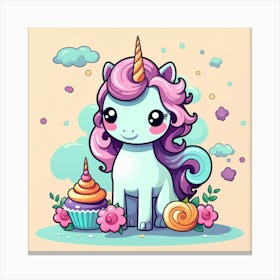 Cute Unicorn 706 Canvas Print