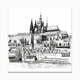 A Prague Castle In Prague Hand Drawn Sketch Illu 1720028371 3 Canvas Print