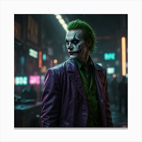 Joker In A Cyberpunk World With Futuristic Elements Canvas Print