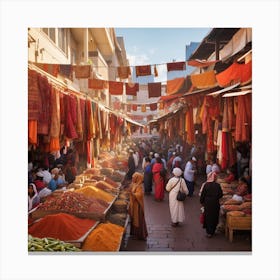 Dreamshaper V7 A Bustling Market Square Where Stalls Overflow 1 1 Canvas Print