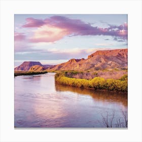 Warm River Sunset Canvas Print