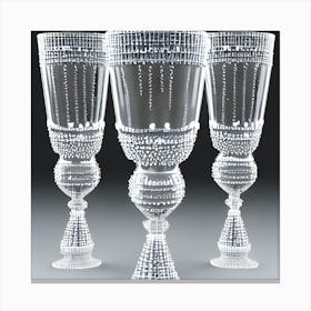 Three Glass Goblets Canvas Print