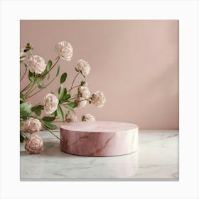 Pink Marble Cake Stand Canvas Print