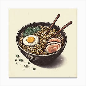 Asian Ramen Illustration Canvas Print