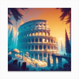 Colosseum In An Enchanted Forest 13 Canvas Print