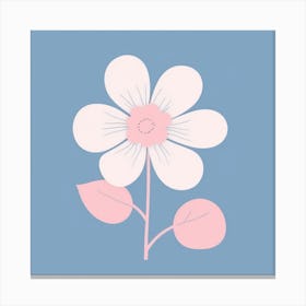 A White And Pink Flower In Minimalist Style Square Composition 28 Canvas Print