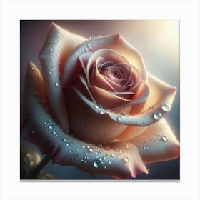 Rose With Water Droplets 1 Canvas Print