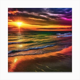 Sunset On The Beach 162 Canvas Print