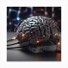 Brain With Wires Canvas Print