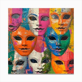 Masks Colorful Canvas Print