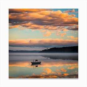 Boat On A Lake Canvas Print