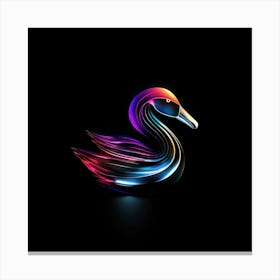 Neon Swan Canvas Print