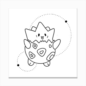 Togepi Pokemon Line Square Canvas Print