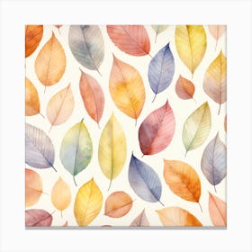 Watercolor Leaves Canvas Print