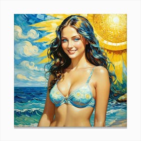 Girl On The Beachghjh Canvas Print
