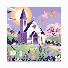 Church In The Countryside 2 Canvas Print