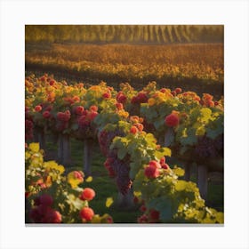 Vineyards At Sunset 1 Canvas Print