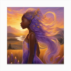 Girl With Purple Hair Canvas Print