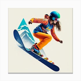 Snowboarder In The Air Canvas Print